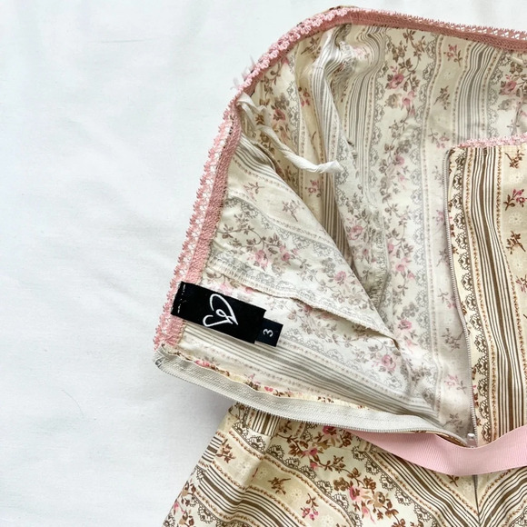 Vintage 90’s Coquette Floral Strapless Dress - Picture 7 of 11